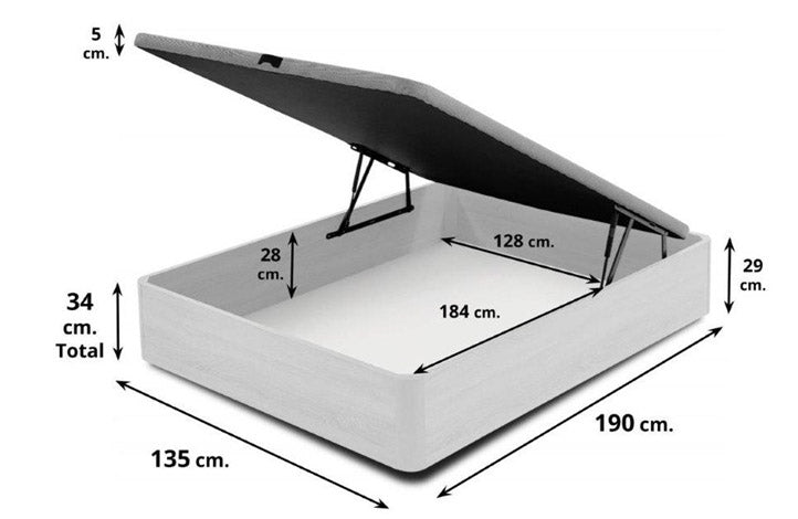 Cama Canapé Abatible Marina 3.0 + Colchón (90, 105, 135 y 150cm x 190cm)