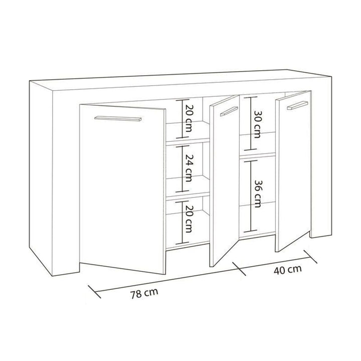 Aparador 3 Puertas Ambit Buffet. Muebles Salon o Comedor