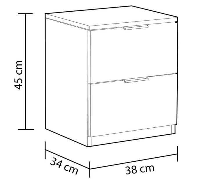 Mesita de Noche 2 Cajones Low Cost