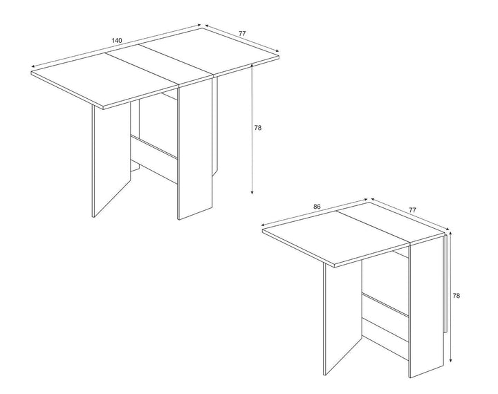 Mesa Auxiliar Fly con Alas Abatibles 140cm. Comedor o Cocina