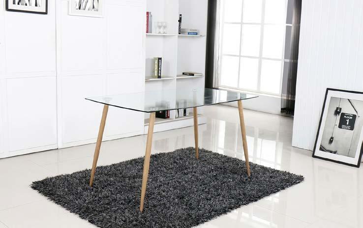 Mesa Cristal Templado Estilo Nordico 120cm. Comedor o Cocina