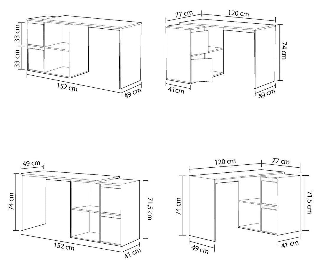 Mesa de Escritorio Multiposicion Adapta