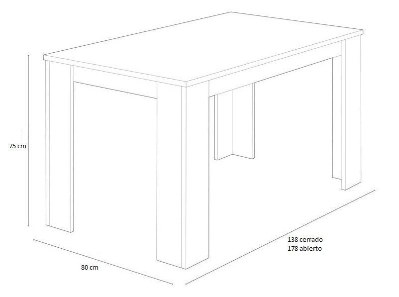 Mesa Extensible de Comedor o Cocina + 4 Sillas en Polipiel/metal