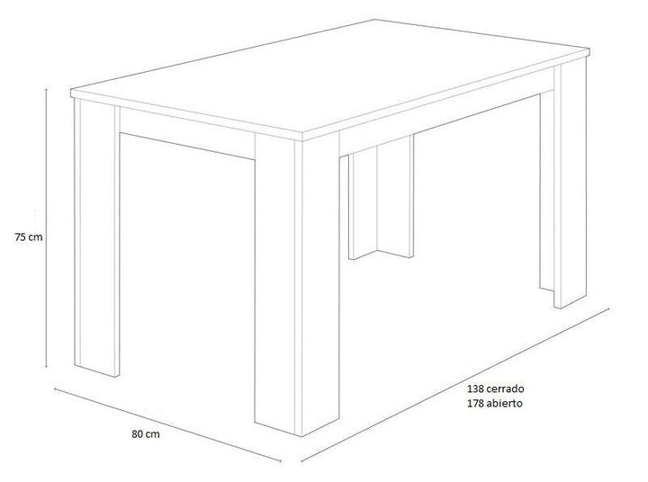 Mesa Extensible de Comedor o Cocina + 4 Sillas en Polipiel/metal