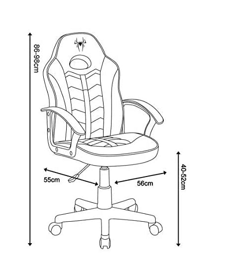 Silla Gaming de Escritorio y Giratoria Spider. Regulable en Altura