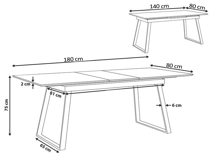 Mesa Extensible de Cristal Templado 140(180)x80cm. Comedor o Cocina