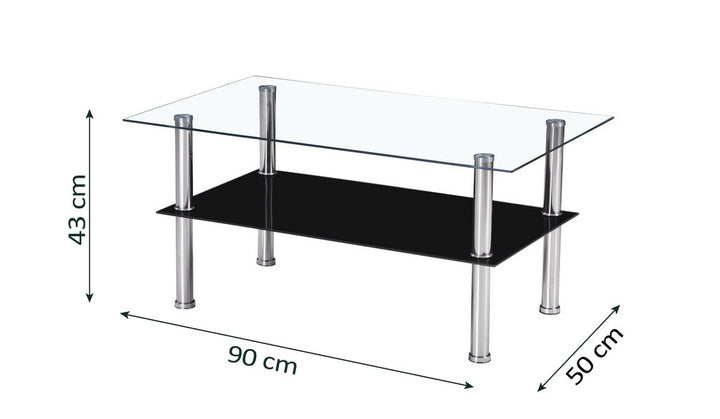 Mesa de Centro de Cristal Templado 2 Niveles