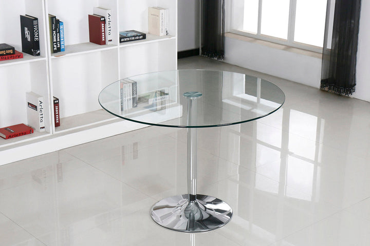 Mesa Redonda de Cristal Templado 90cm. Comedor o Cocina