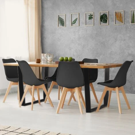 Pack Mesa de Comedor o Cocina Madera Maciza 160cm + Sillas Nordic