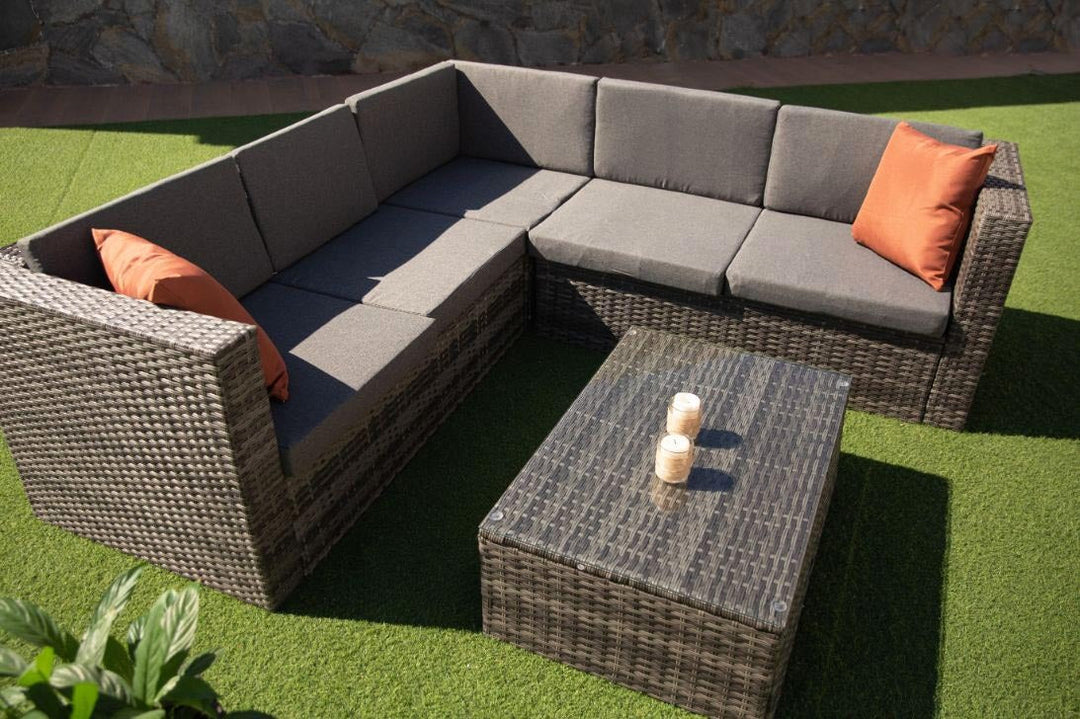 Sofa Rinconera de Ratan PE. Muebles de Jardin y Terraza