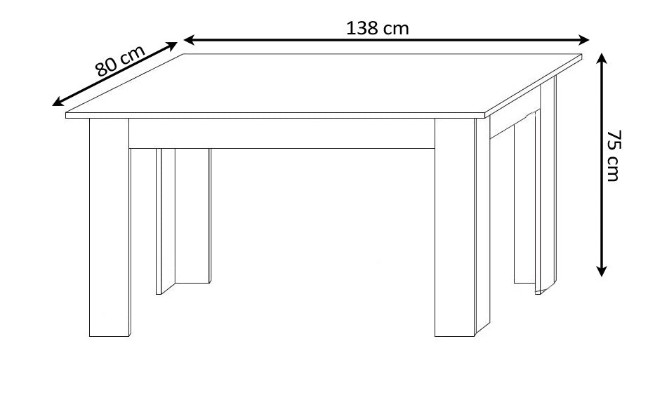 Mesa Fija de Comedor o Cocina Mira 138cm