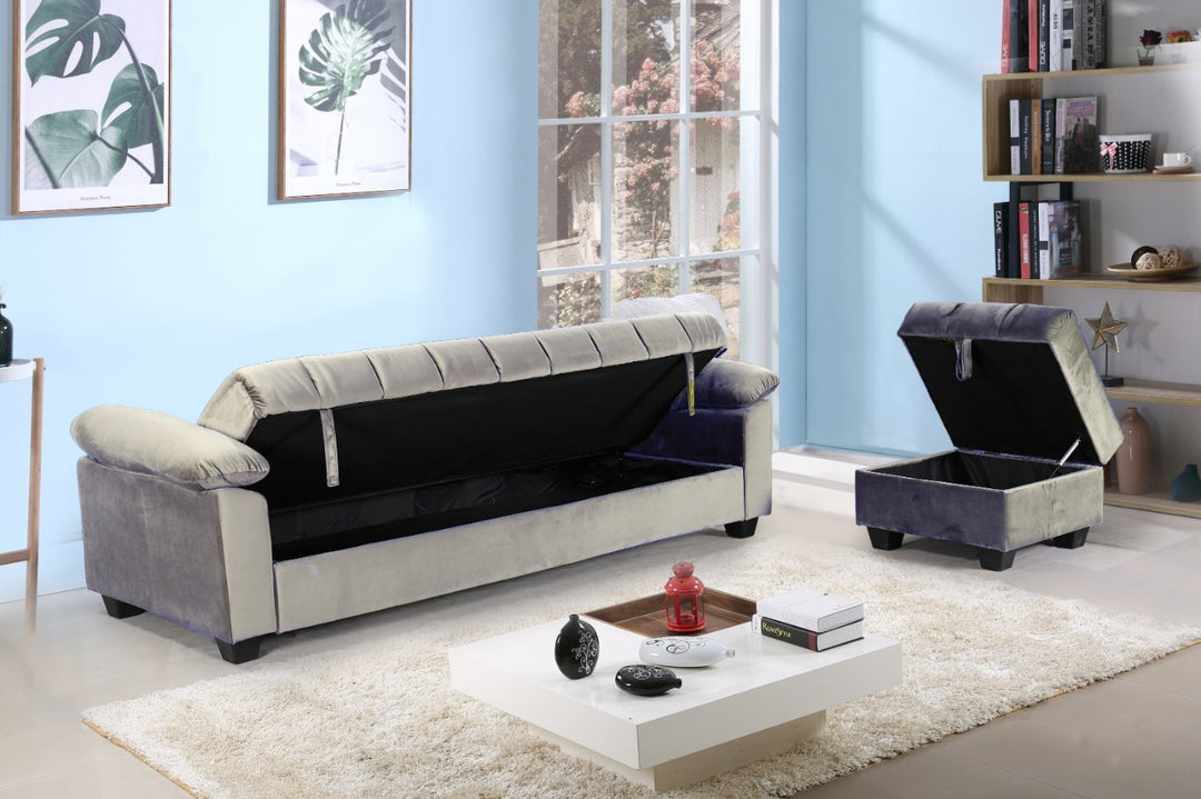 Sofa Cama con Puff Yadhi 210cm