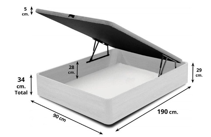 Cama Canapé Abatible Marina 3.0 + Colchón (90, 105, 135 y 150cm x 190cm)