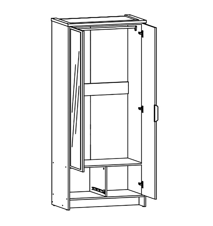 Armario de Dormitorio con Espejo DN 2 Puertas