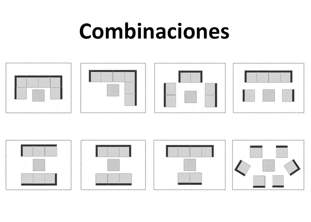 Conjunto de Sofas de Exterior en Ratan PE, 7 piezas. Muebles de Jardin y Terraza