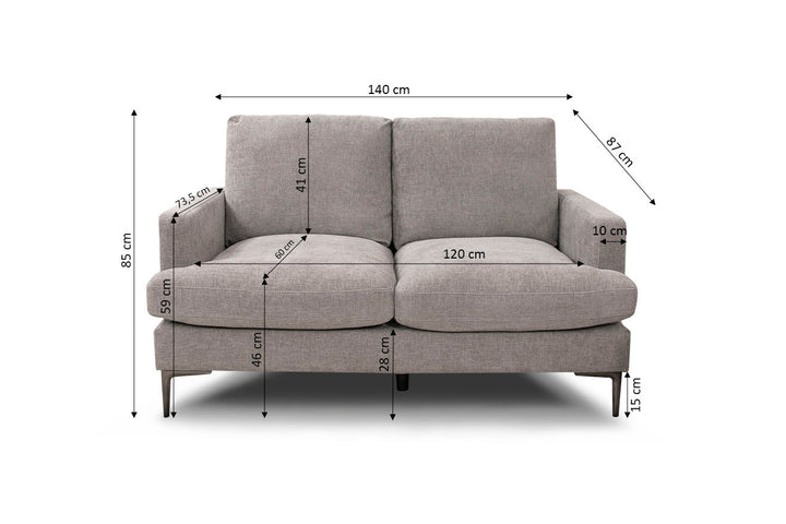 Sofa 2 Plazas Moretti 140cm