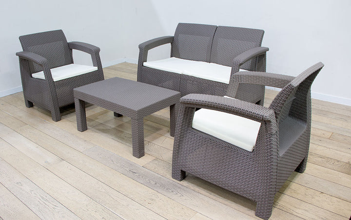 sofá+ 2 Sillones + Mesa de Centro CF. Muebles de Jardin y Terraza Ratan PE