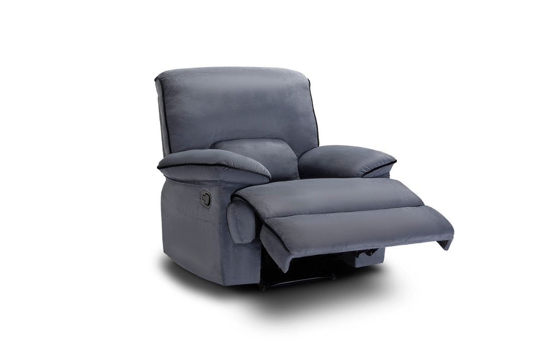 Sillon Reclinable Manual Elijah 1 Plaza Gris