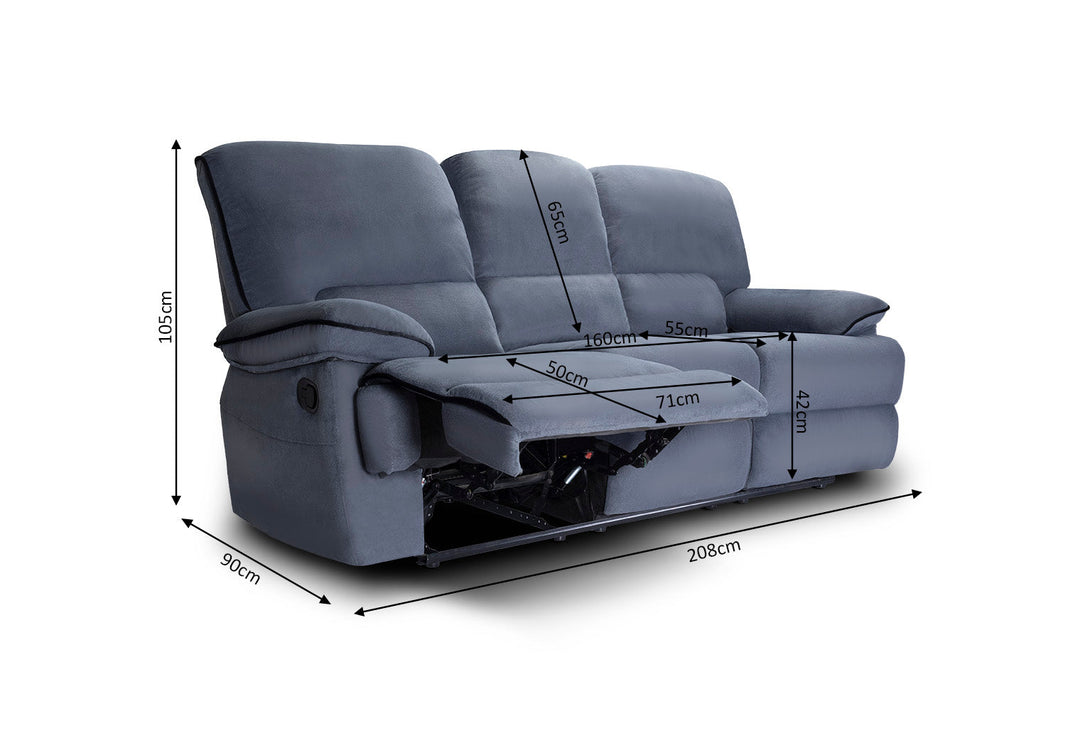 Conjunto de Sofas Reclinables 3+2+1 Plazas Elijah