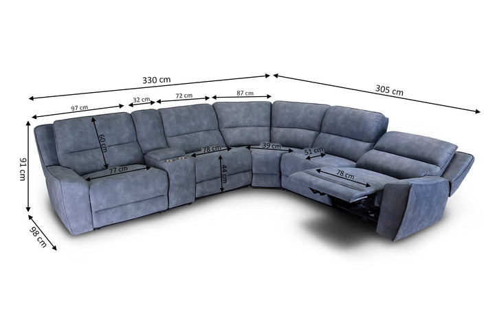 Sofa Rinconera Electrica Reclinable Monroe 330cm