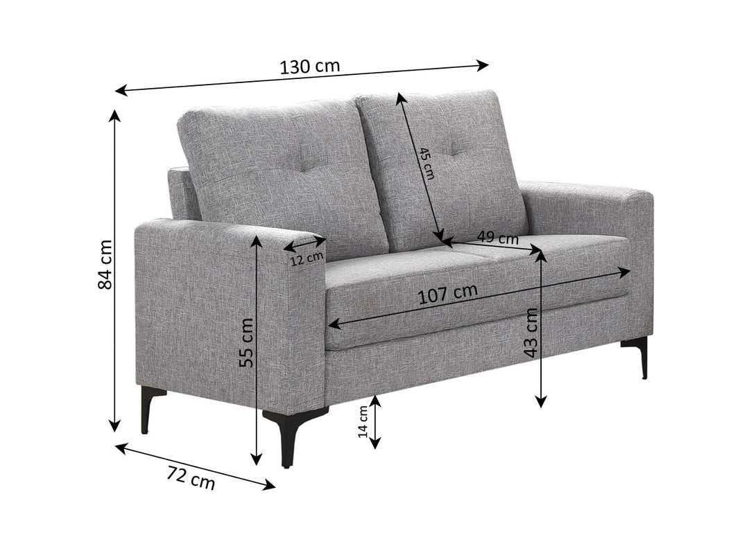 Sofa 2 Plazas Luigi 130cm