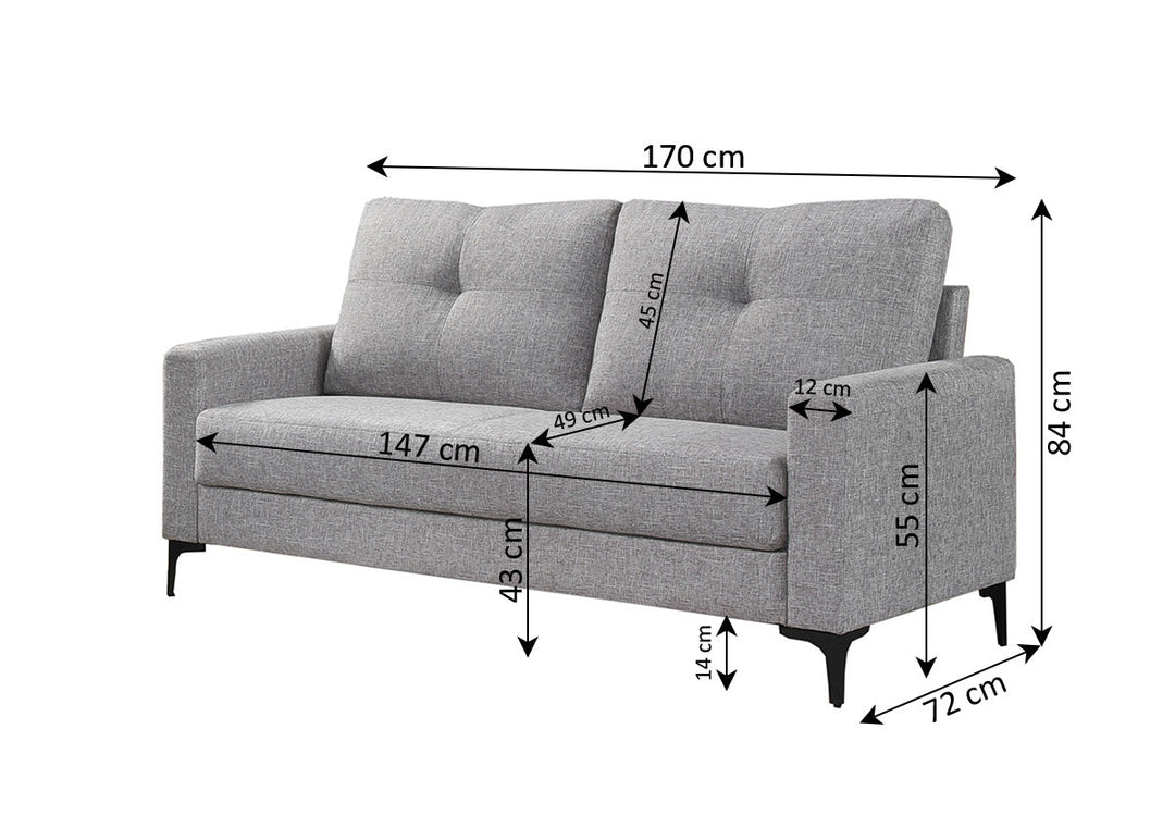 Sofa 3 Plazas Luigi 170cm