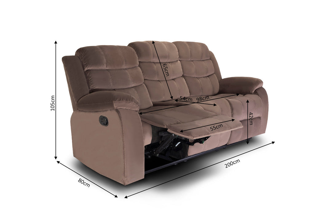 Conjunto de Sofas Reclinables 3+2+1 Plazas Grace