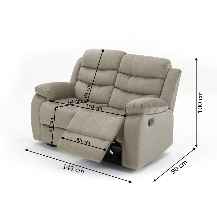 Sofa Reclinable Manual Houston 2 Plazas Marron