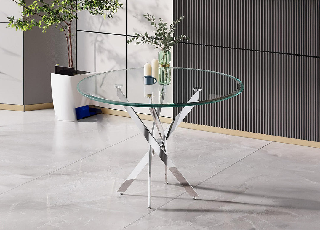 Mesa Redonda de Cristal Templado 120cm DT. Comedor o Cocina