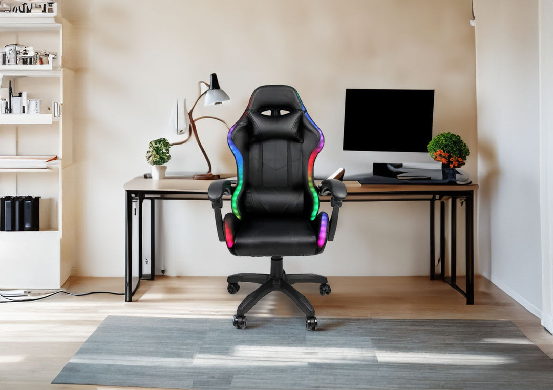 Silla Gaming Ergonomica y Giratoria YN con Luces LED