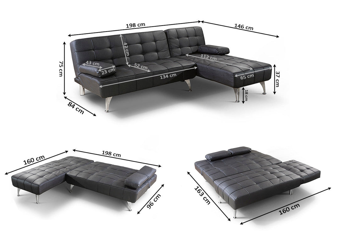 Sofa Cama Chaise Longue XS + Mesita de Centro DN