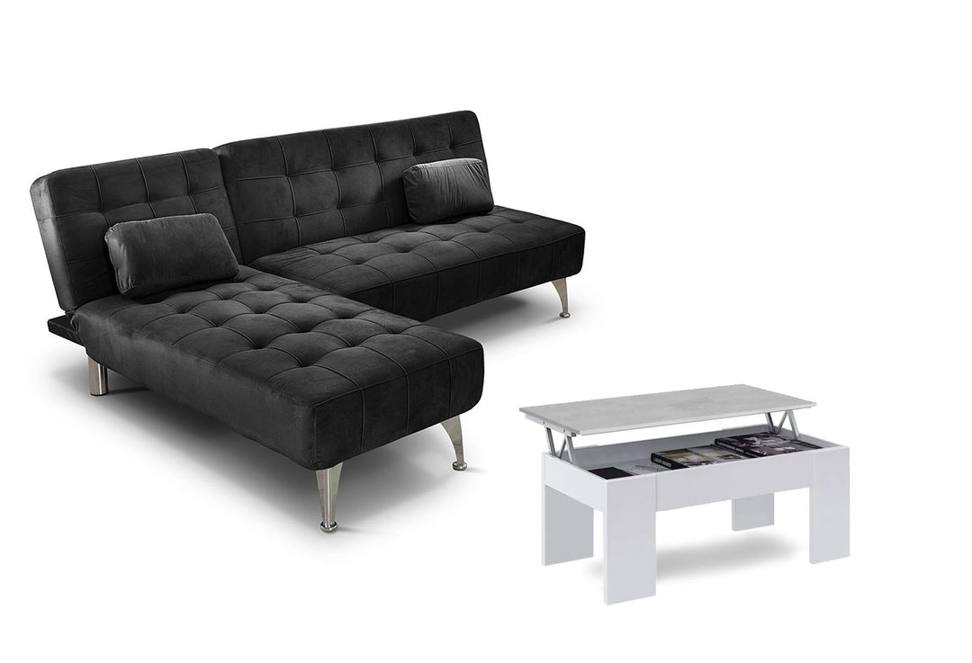 Oferta: Sofa Cama Chaise Longue XS + Mesa de Centro Elevable