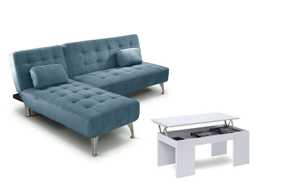 Oferta: Sofa Cama Chaise Longue XS + Mesa de Centro Elevable