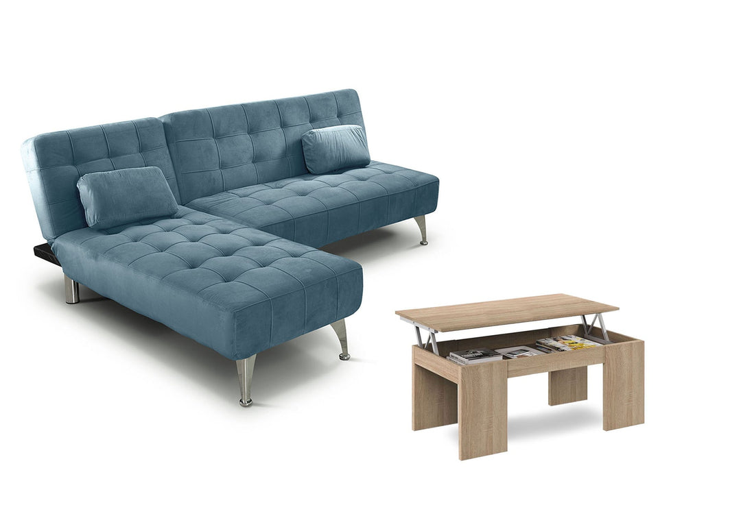 Oferta: Sofa Cama Chaise Longue XS + Mesa de Centro Elevable