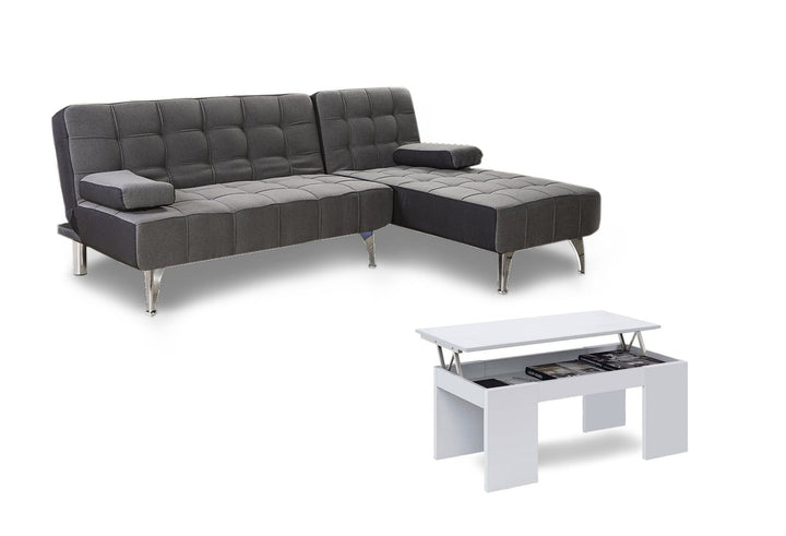 Oferta: Sofa Cama Chaise Longue XS + Mesa de Centro Elevable