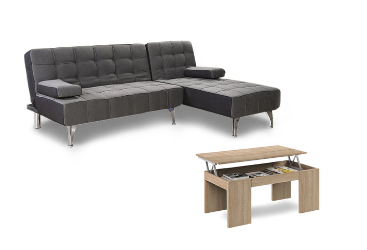 Oferta: Sofa Cama Chaise Longue XS + Mesa de Centro Elevable