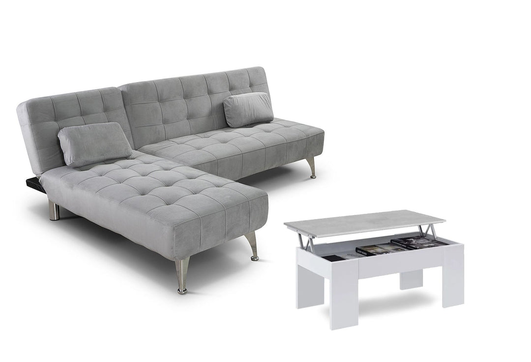 Oferta: Sofa Cama Chaise Longue XS + Mesa de Centro Elevable