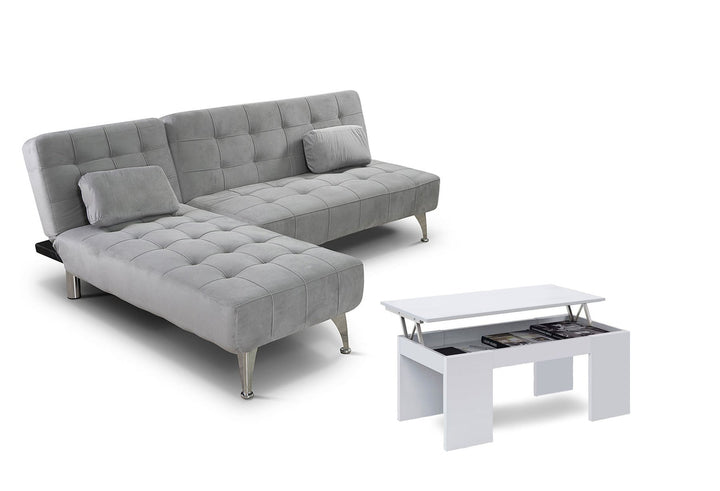 Oferta: Sofa Cama Chaise Longue XS + Mesa de Centro Elevable