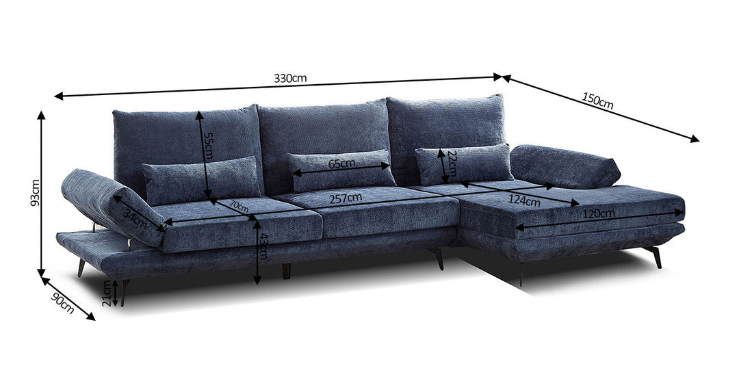 Sofa Chaise Longue Executive Luxury 330cm