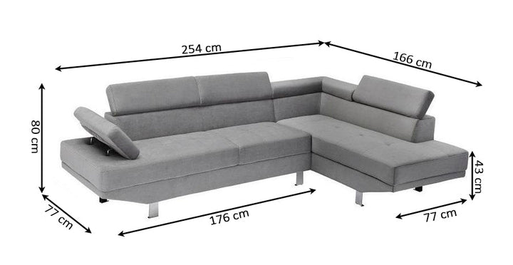 Sofa Chaise Longue Rinconera New Daniela 254cm