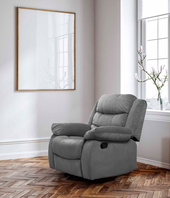 Sillon Reclinable Manual Houston 1 Plaza Gris