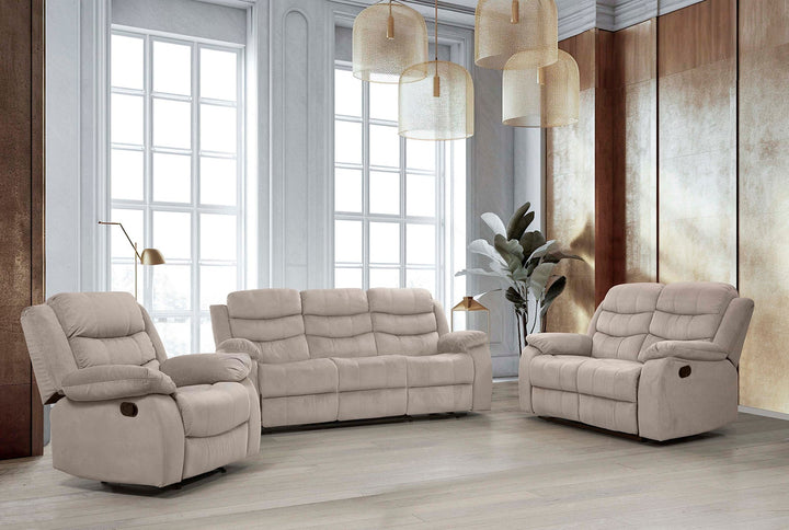 Sofa Reclinable Manual Houston 3 Plazas Marron