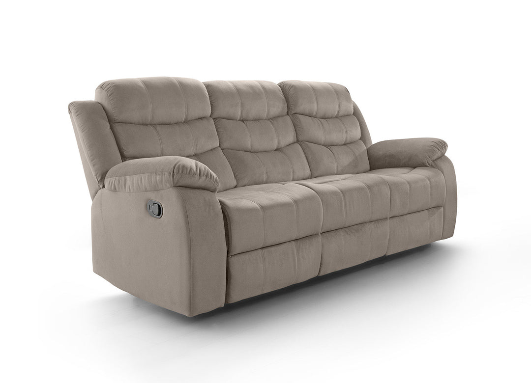 Sofa Reclinable Manual Houston 3 Plazas Marron