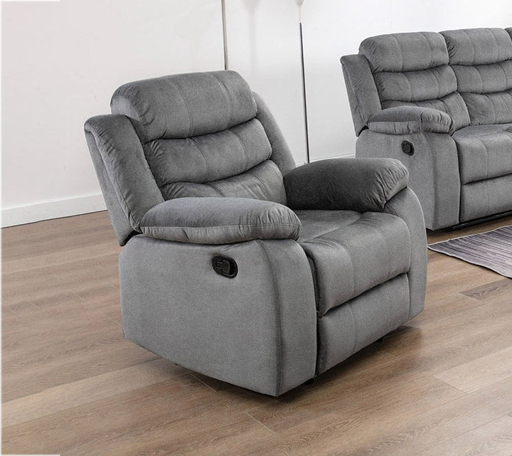 Sillon Reclinable Manual Houston 1 Plaza Gris