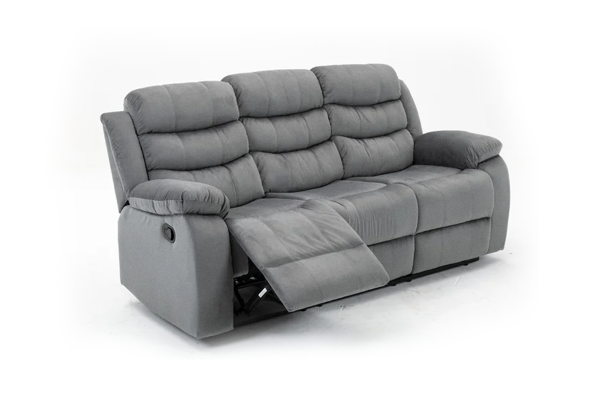 Sofa Reclinable Manual Houston 3 Plazas Gris